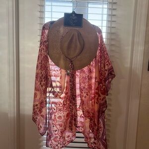 Vince Camino Beach Cover up and straw sum hat